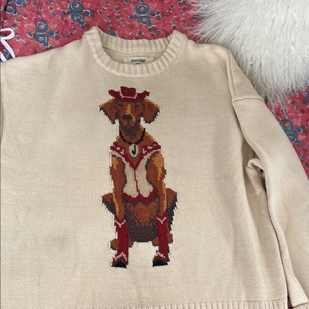 Cream Dog Print Sweater - Picture 3 of 10